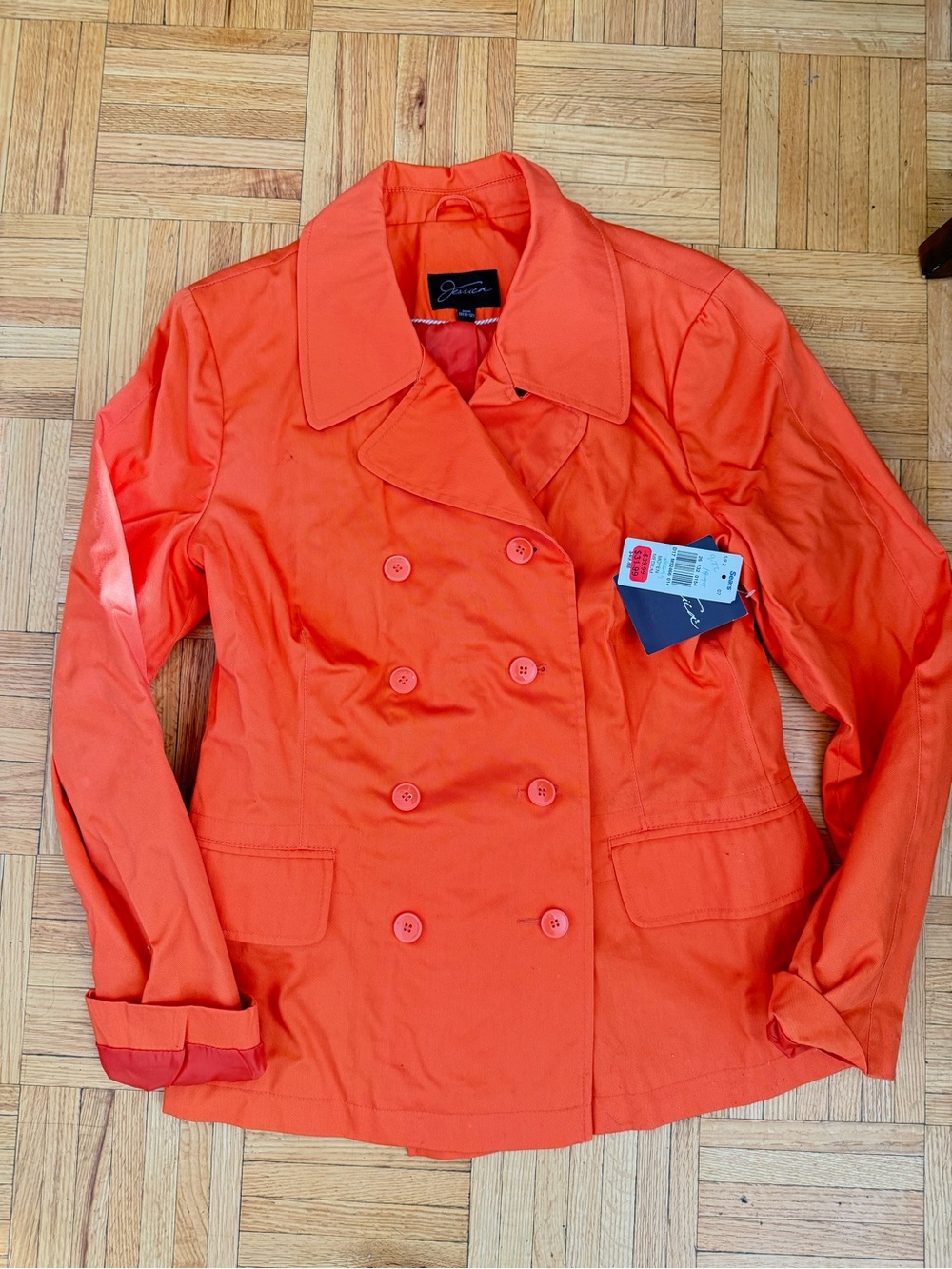 Jessica Orange Double-Breasted Women's Jacket sears NWT